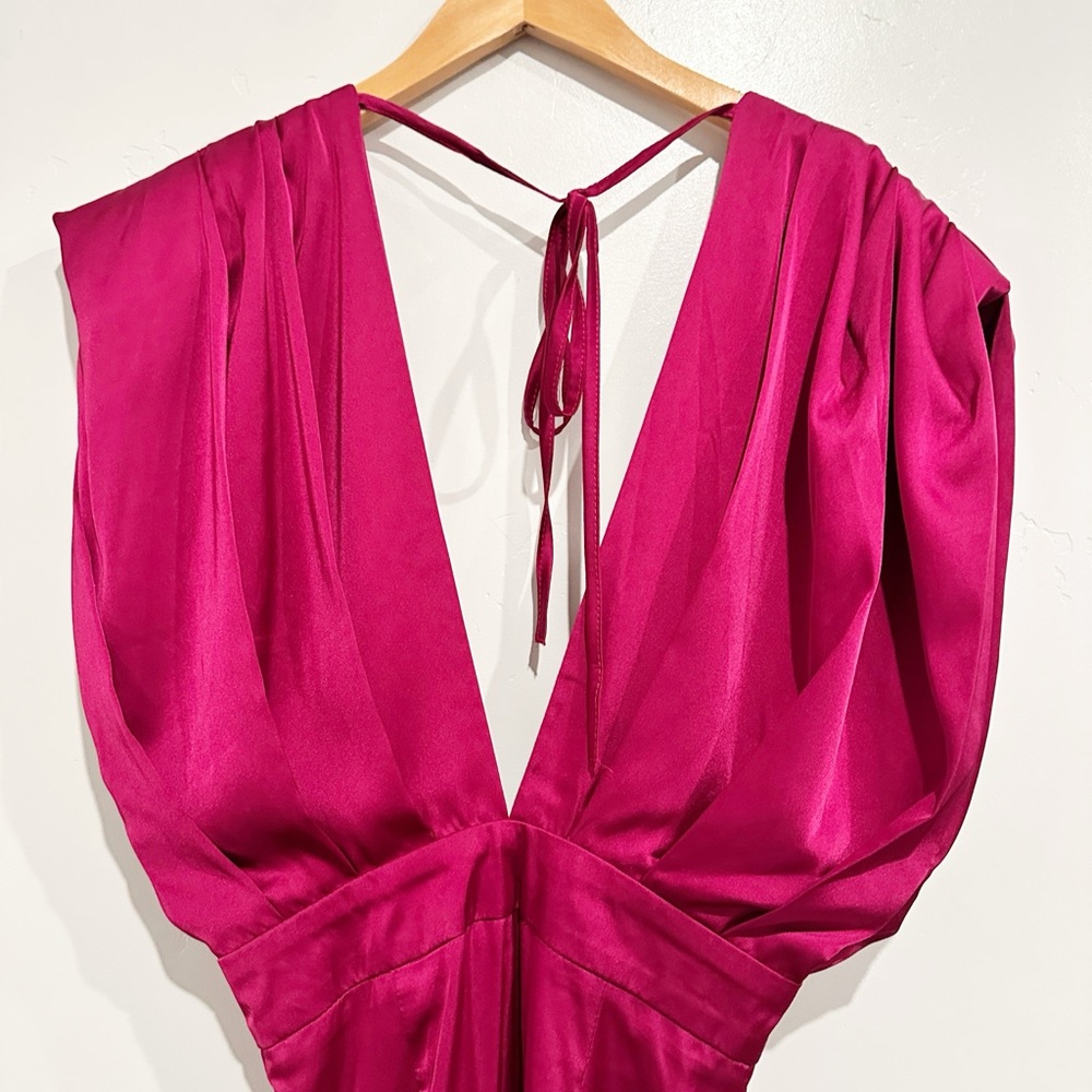 NWT BLUZAT Fuchsia Maxi Draped Jumpsuit Size XS - Picture 12 of 14